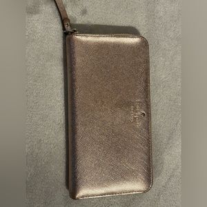 Kate Spade Rose Gold Zip Around Wallet